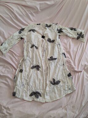 Lace White Floral Embroidered Long Cardigan